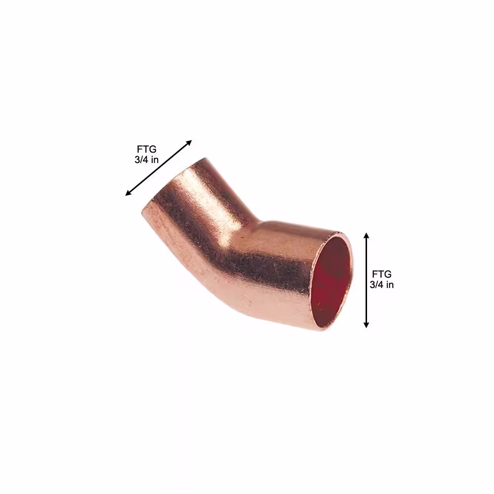 Everbilt 3/4 in. Copper Pressure 45-Degree Fitting x Cup Street Elbow