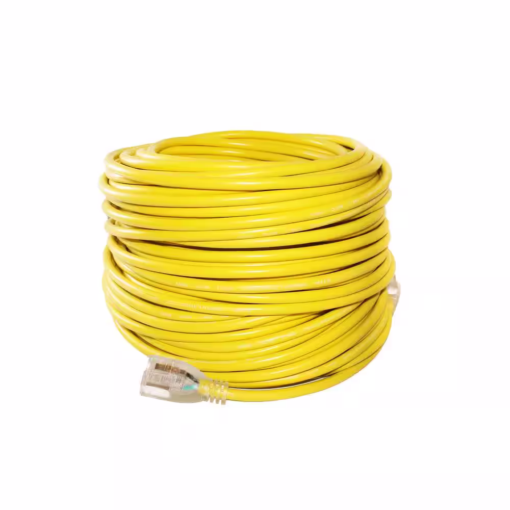 None 200 ft. 16/3 SJT 6 Amp 125-Volt 750-Watt Lighted End Indoor/Outdoor Heavy-Duty Extension Cord (5-Pack)