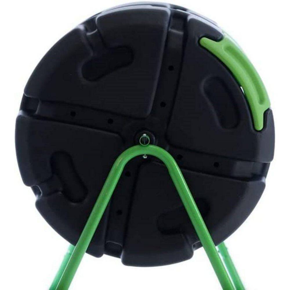None 5 cu. ft. Foot Bilateral Rolling Compost Container-Black, Green