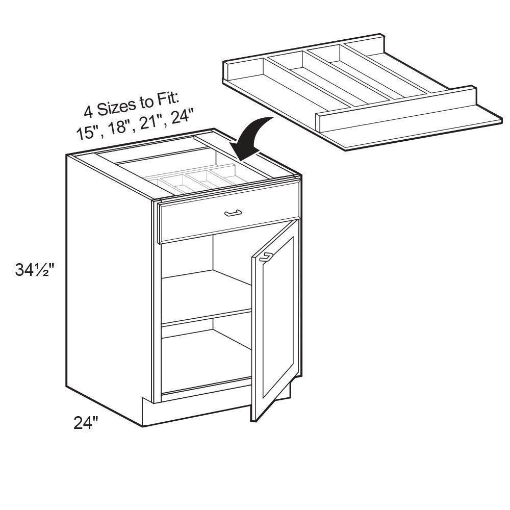 Home Decorators Collection 19x3x19 in. Utensil Tray Divider for 24 in. Shallow Drawer in Natural Maple