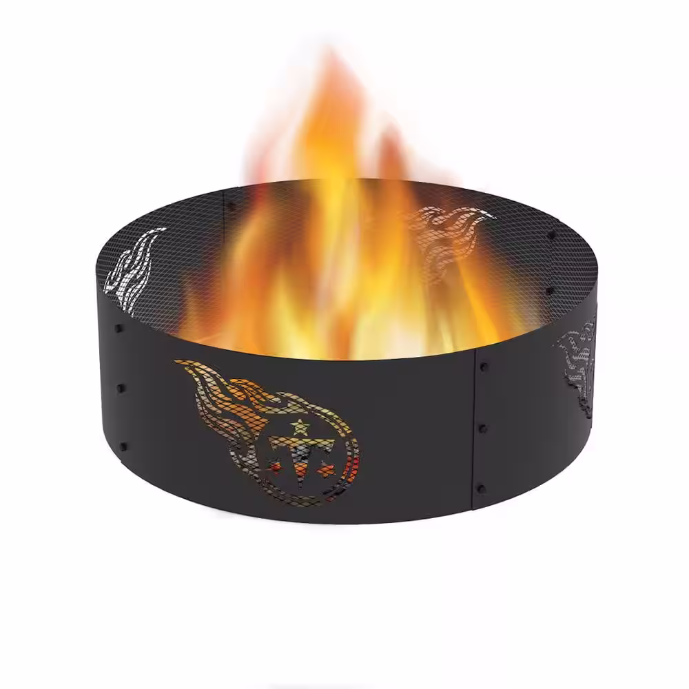BLUE SKY OUTDOOR LIVING Decorative NFL 36 in. x 12 in. Round Steel Wood Fire Pit Ring -Â Tennessee Titans