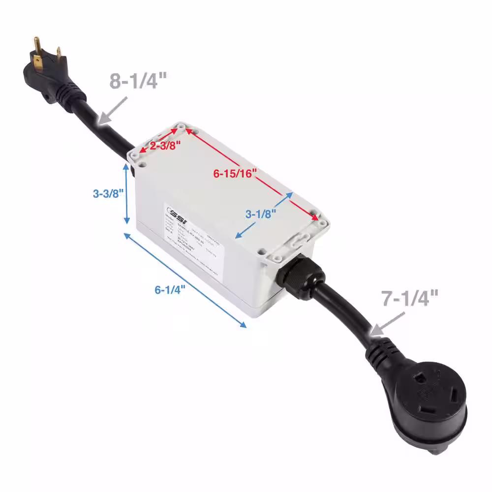None 1 ft. 30 Amp Portable 3 Conductor Plug-in RV Surge Protector