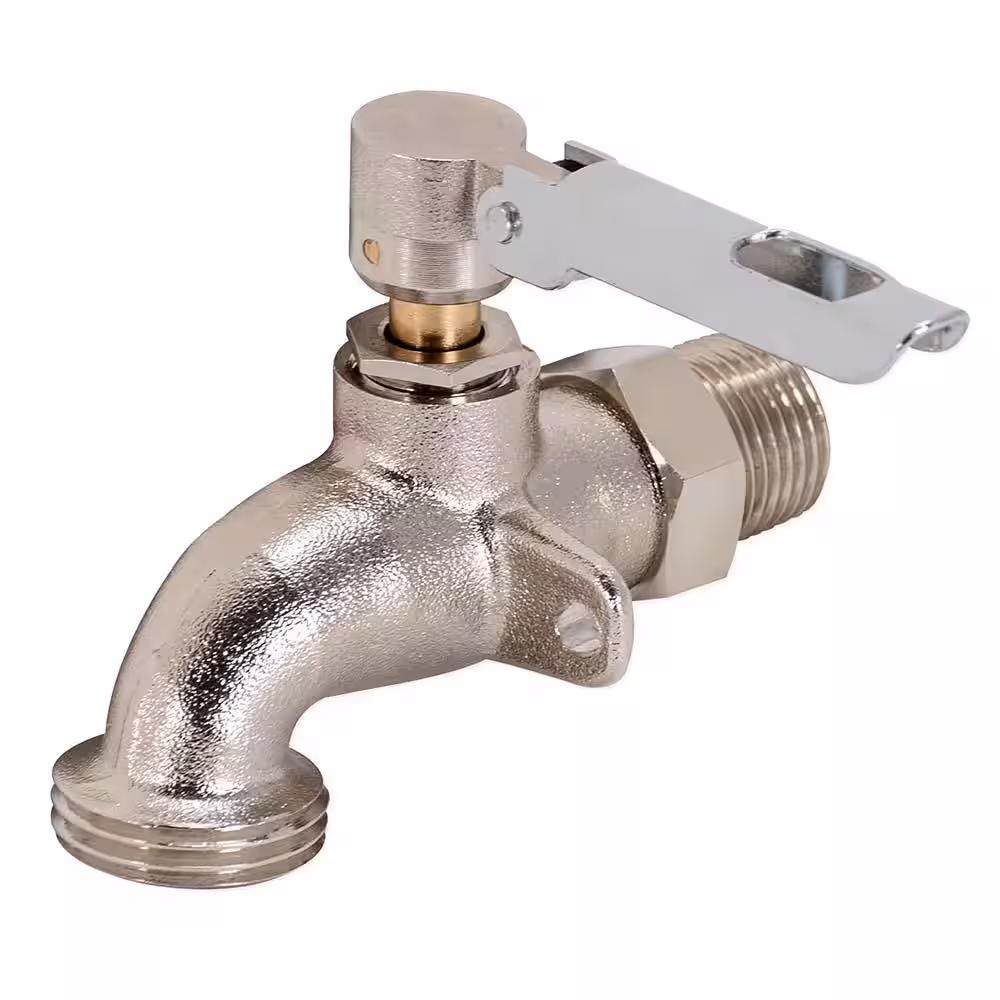 EZ-FLO 1/2 in. MIP Brass Hose Bibb with Locking Mechanism