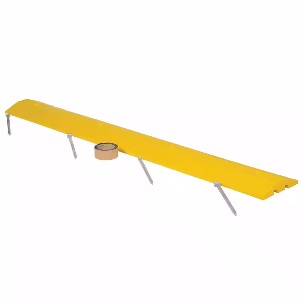 Vestil 72 in. x 10 in. x 2 in. Yellow Plastic Speed Bump with Asphalt Hardware