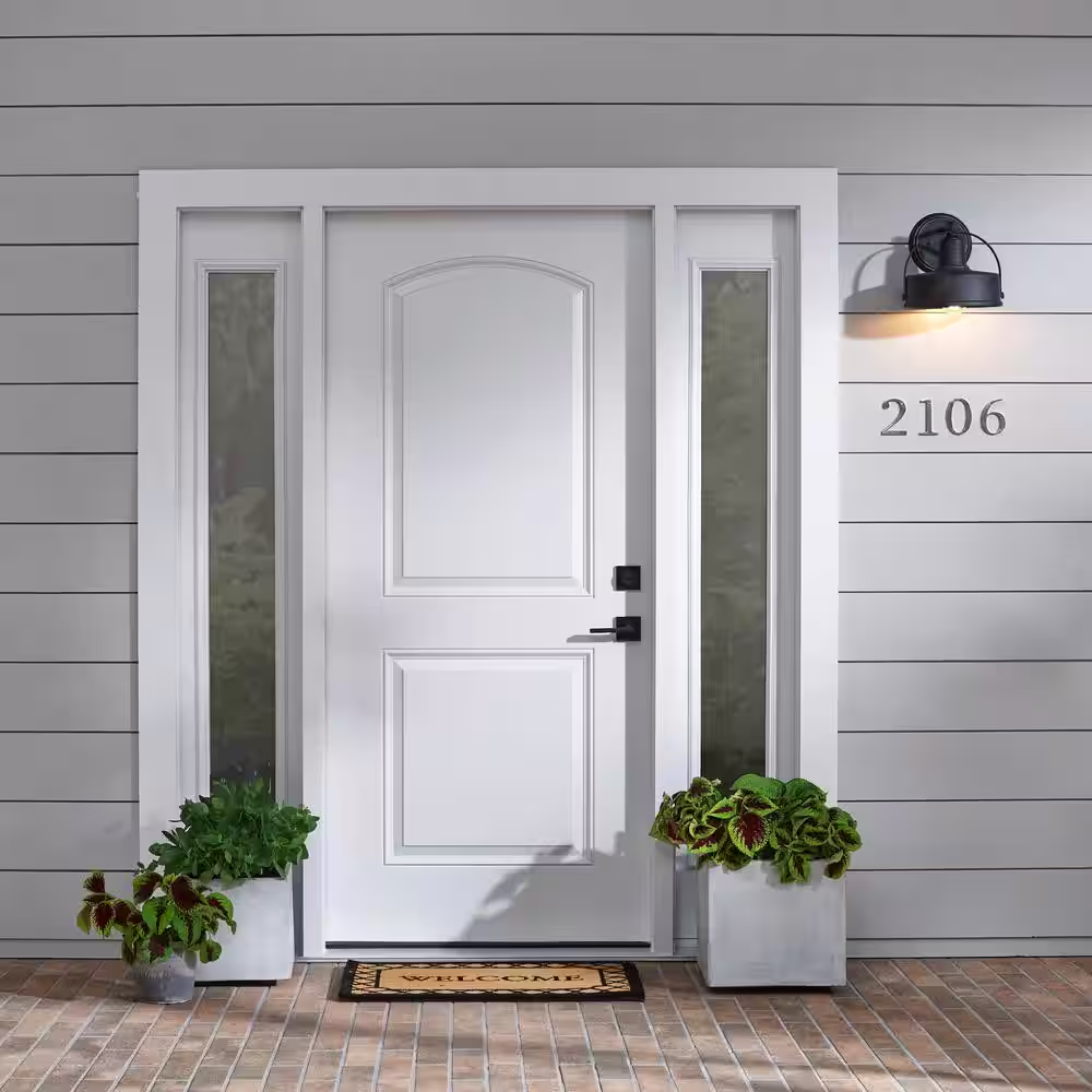 Everbilt 4 in. Satin Nickel Flush Mount Metal House Number 4