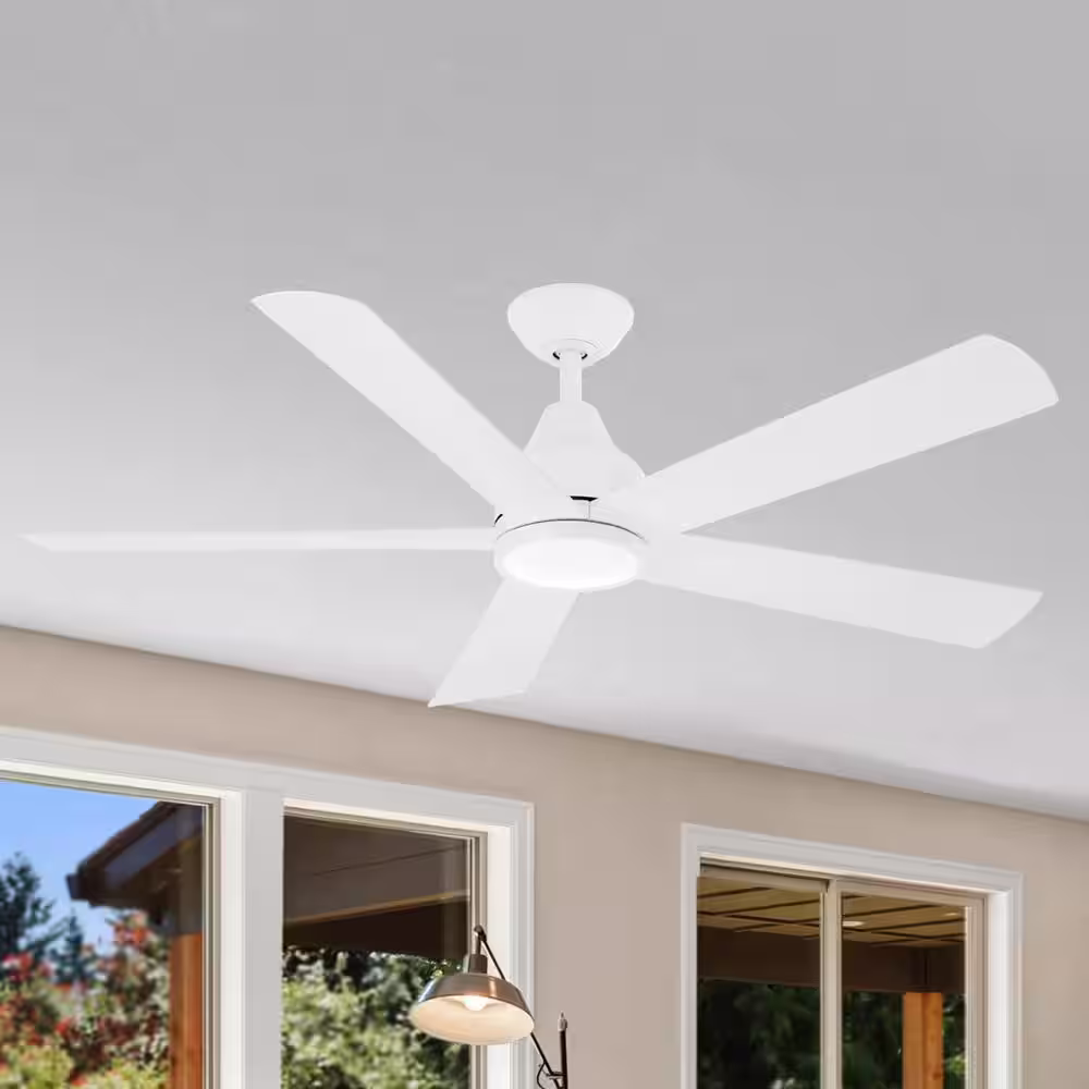 AIRE BY MINKA Bellinghman V 52 in. Integrated LED Indoor White Ceiling Fan with Light