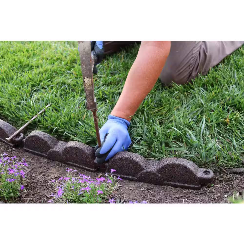 VALLEY VIEW 20 ft., 12 in. Pieces Dark Brown Rubber Edging