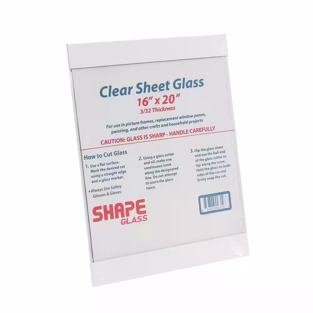None 16 in. x 20 in. x 3/32 in. Clear Glass