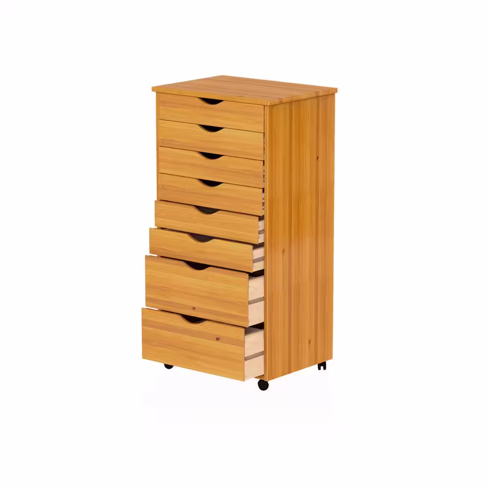 Adeptus Pine 6 Plus 2 Drawer Wide Roll Cart
