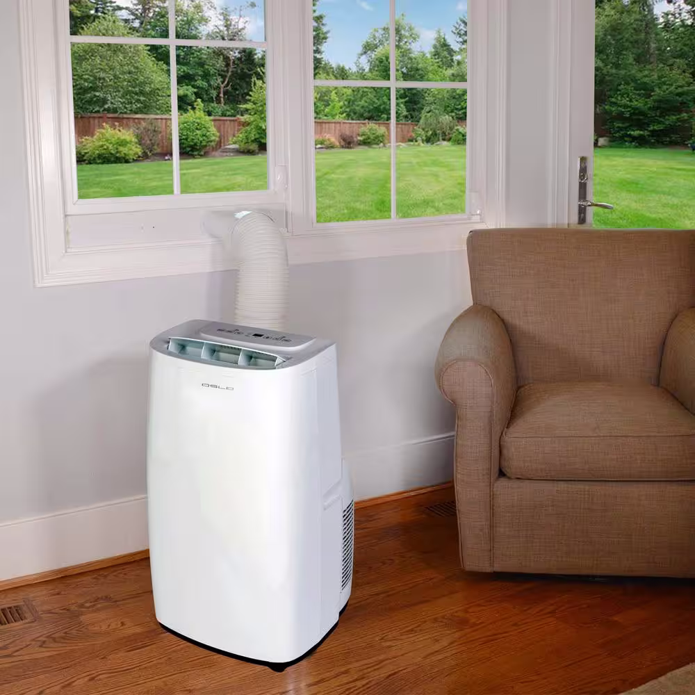 OSLO 14,000 BTU (10,000 BTU DOE) Portable Air Conditioner with Dehumidifier and Mirage Display in White