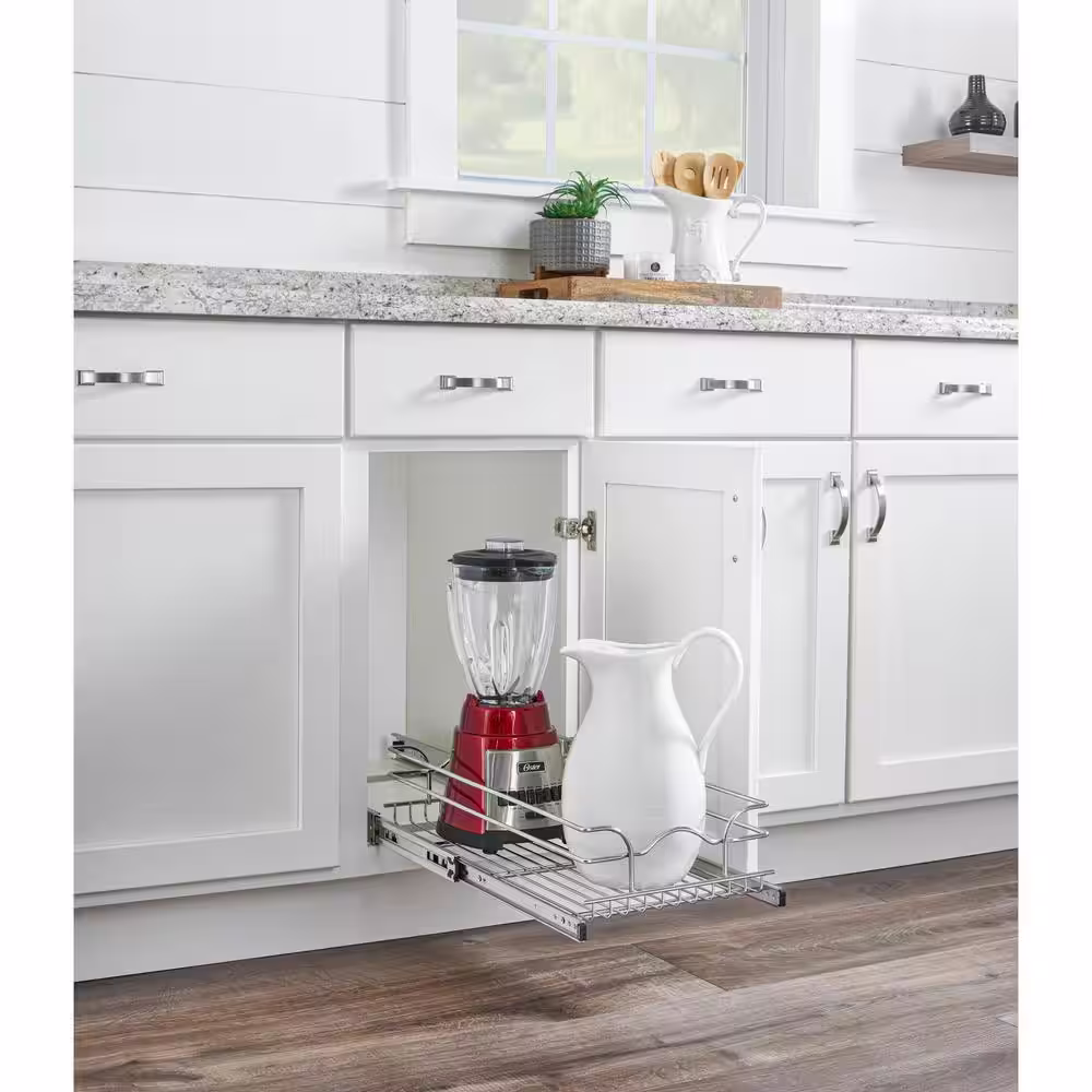 Rev-A-Shelf 9 in. x 18 in. Single Kitchen Cabinet Pull Out Wire Basket