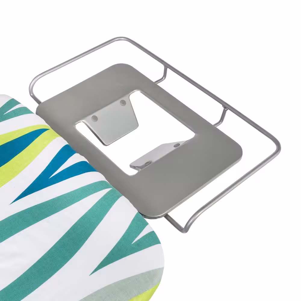 Honey-Can-Do Silver Steel Collapsible Ironing Board with Iron Rest and Multi-Colored Cover