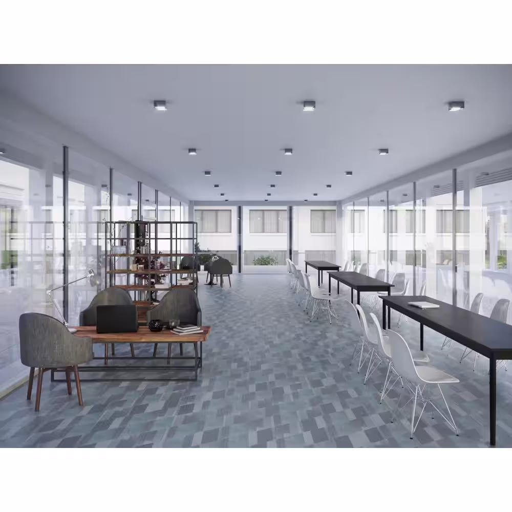 Lucida Surfaces MosaiCore Denim Braid 28 MIL x 12 in. W x 17 in. L Glue Down Waterproof Vinyl Tile Flooring (15.2 sqft/case)