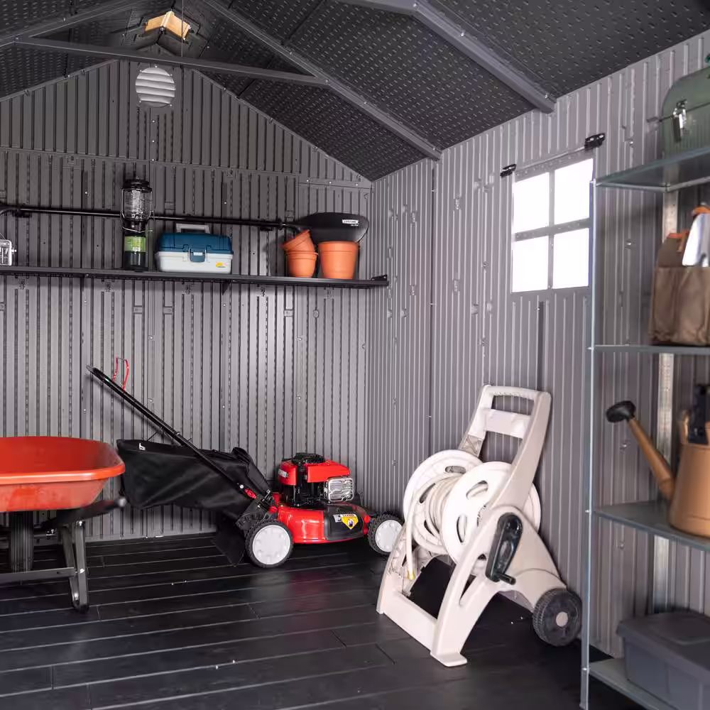 Lifetime 8 ft. W x 10 ft. D Rough Cut Gray Resin Outdoor Storage Shed