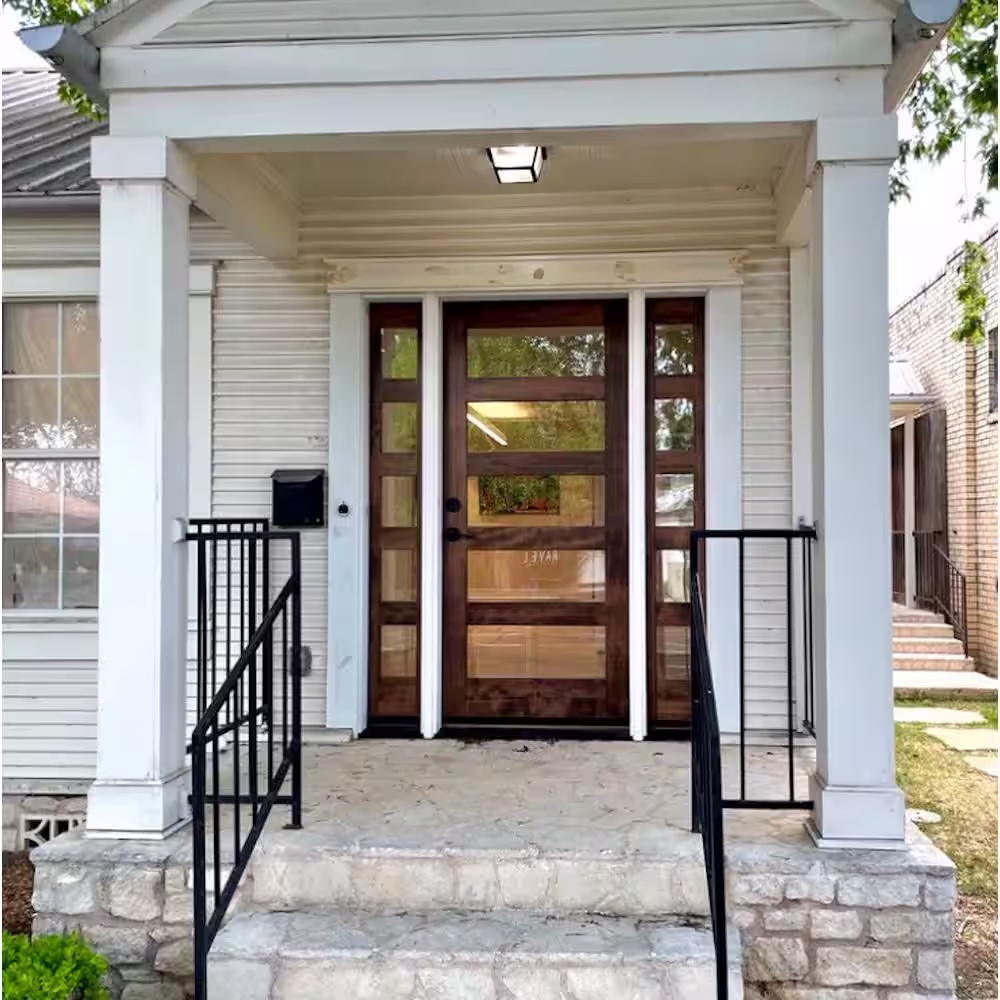 Krosswood Doors 36 in. x 80 in. Contemporary Hemlock 5-Lite Clear Glass Unfinished Wood Front Door Slab