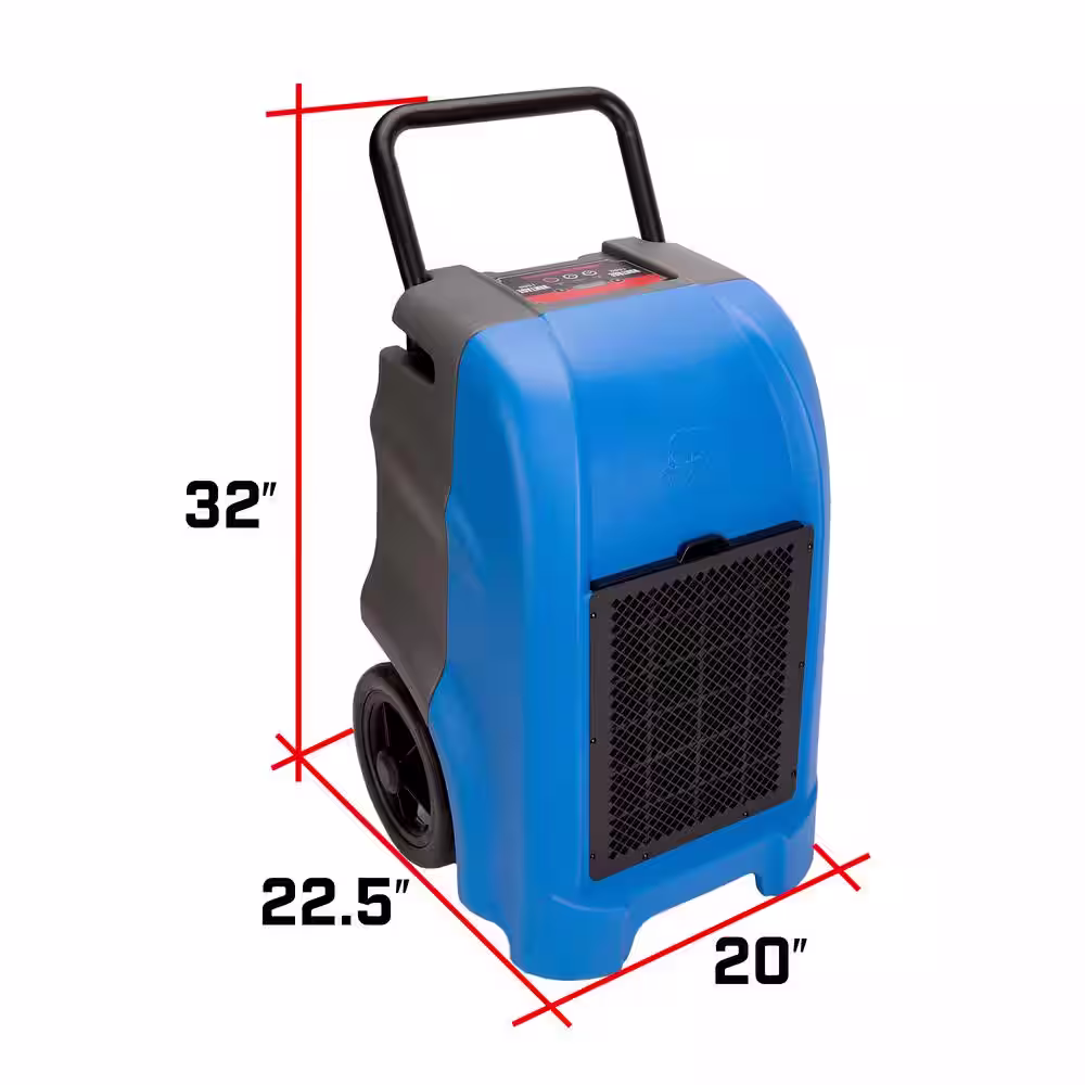 B-Air 150-Pint Commercial Dehumidifier Water Damage Restoration Mold Remediation in Blue
