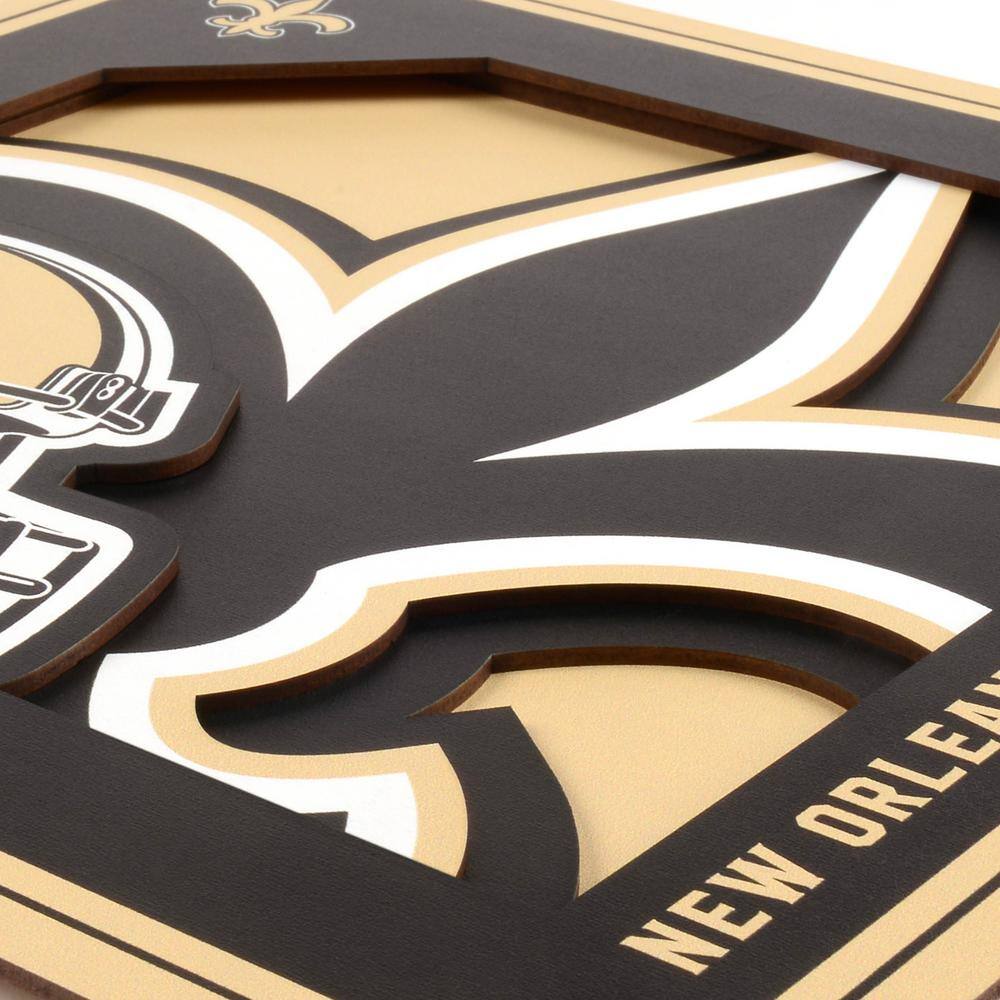 None NFL New Orleans Saints 3D Logo Series Wall Art - 12x12