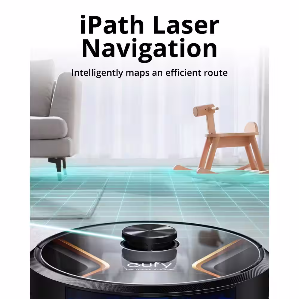 eufy RoboVac X8 Hybrid Wi-Fi Robotic Vacuum Cleaner 2-in-1 Sweep and Mop with Mapping