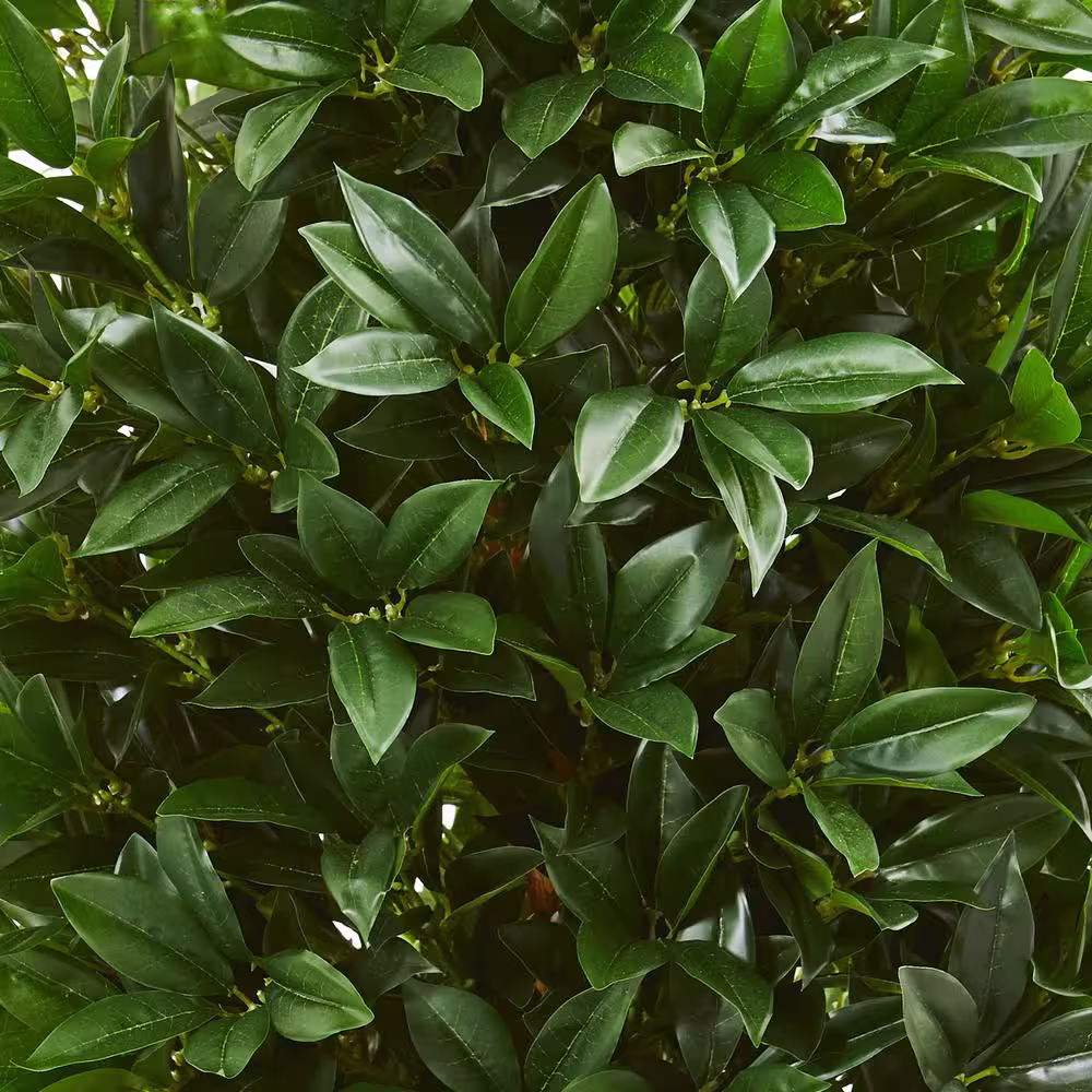 Nearly Natural Indoor/Outdoor 57-in. Artificial Bay Leaf Cone Topiary Tree in Slate Planter