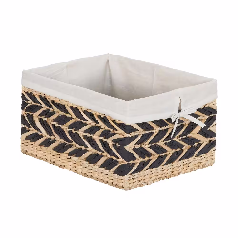 HOUSEHOLD ESSENTIALS Decorative Storage Basket with Removable Cotton Liner
