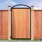 NUVO IRON Black Galvenized Steel 8-Board Gate Frame for 47 in. W Opening with Removable Arch