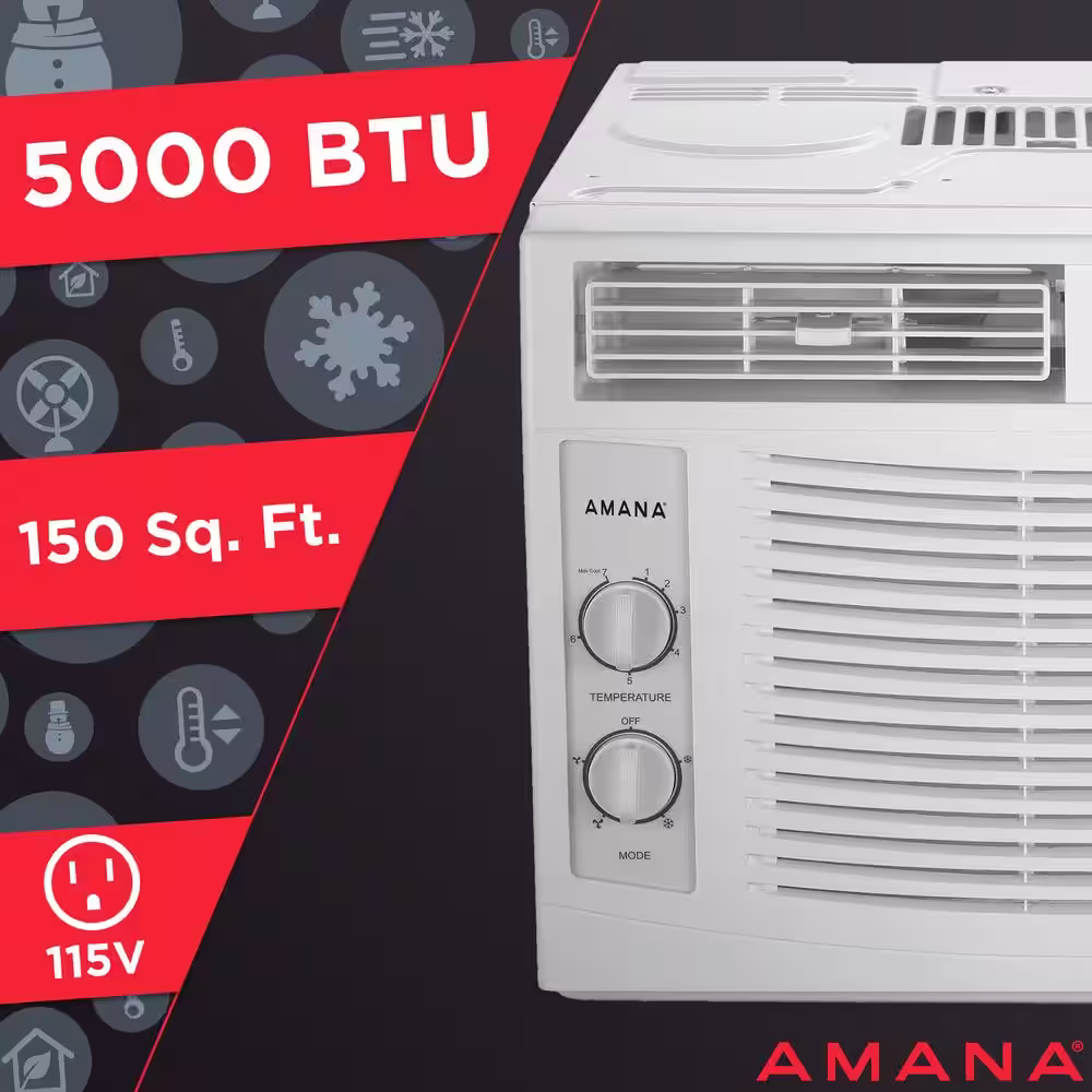 Amana 5,000 BTU 115-Volt Window-Mounted Air Conditioner with Mechanical Controls