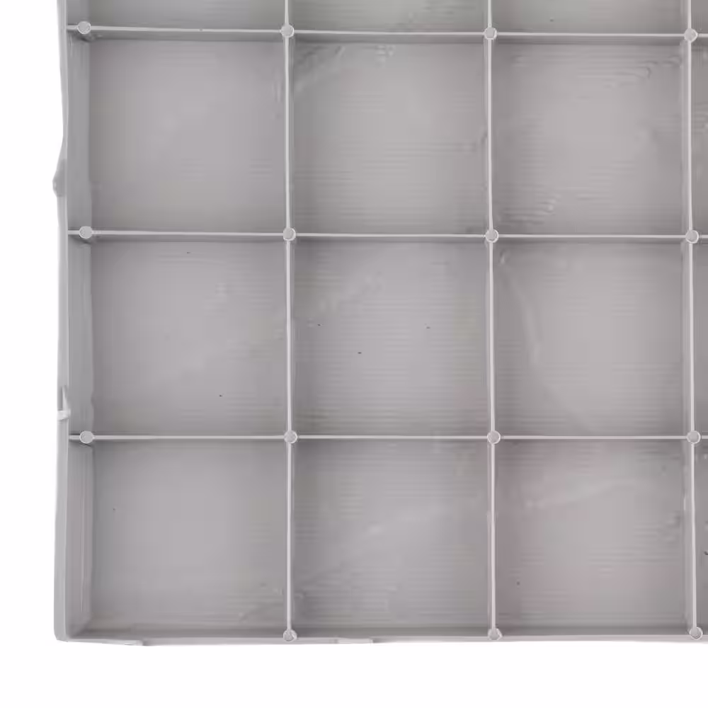 Emsco 16 in. x 16 in. Flat Rock Grey Plastic Resin Lightweight Duty Patio Paver (12-Pack)