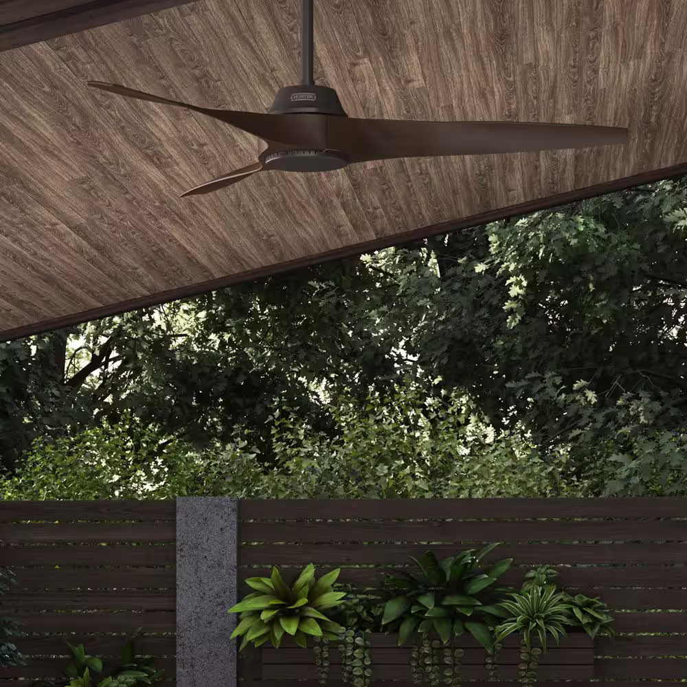 Hunter Mosley 52 in. Premier Bronze Indoor/Outdoor Ceiling Fan with Wall Control Included