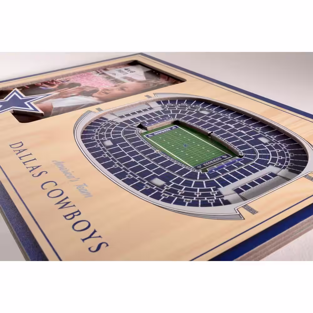 YouTheFan NFL Dallas Cowboys Team Colored 3D StadiumView with 4 in. x 6 in. Picture Frame