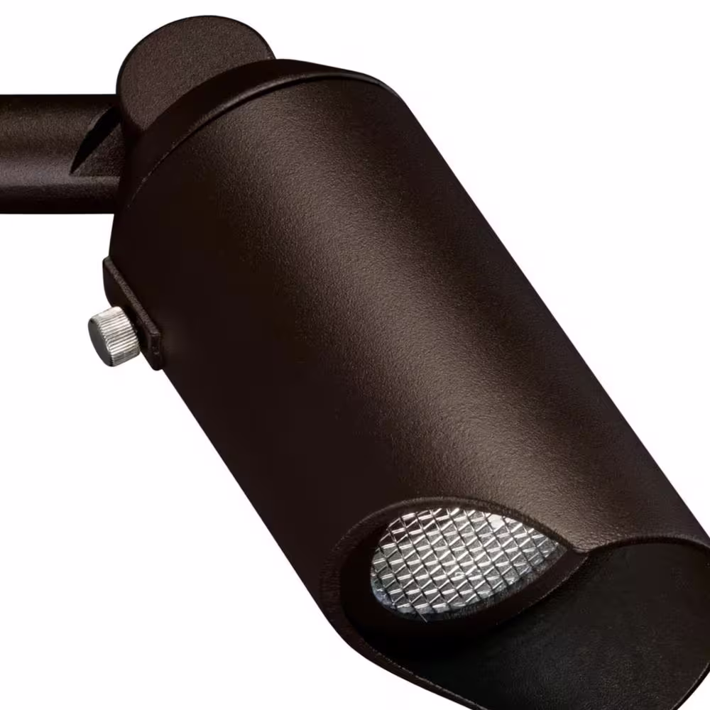 KICHLER Low Voltage 4 in. Textured Architectural Bronze Hardwired Outdoor Weather Resistant Spotlight with No Bulbs Included