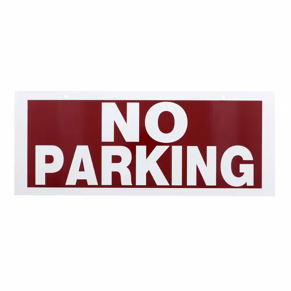 Everbilt 6 in. x 15 in. Plastic No Parking Sign