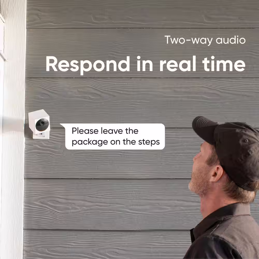 WYZE Wireless Outdoor Surveillance Security Camera with Green Camo Dbrand Skin, Includes Base Station