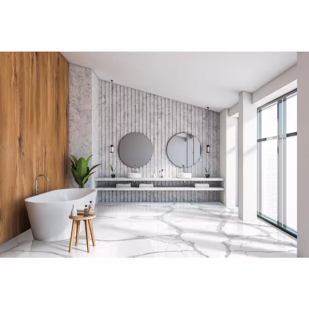 MSI Tavished Lace 31.5 in. x 63 in. Polished Porcelain Marble Look Floor and Wall Tile