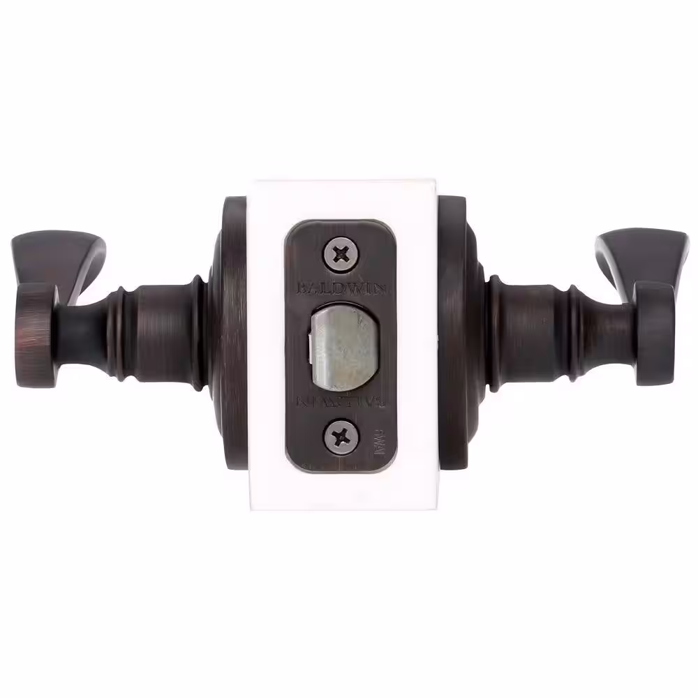 Baldwin Reserve Curve Venetian Bronze Hall/Closet Door Handle with Traditional Round Rose