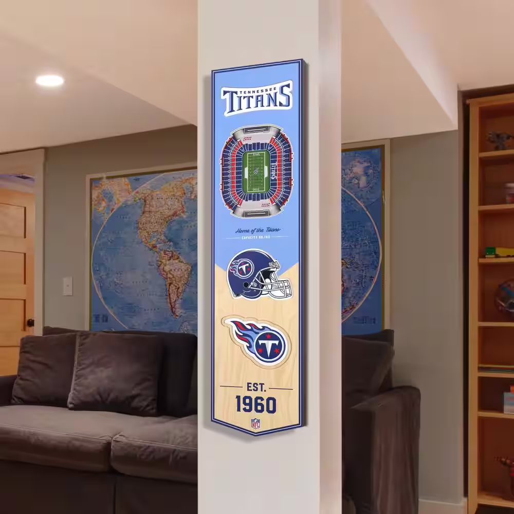 YouTheFan NFL Tennessee Titans 3D Stadium 8 x 32 Banner-Nissan Stadium Decorative Word Sign