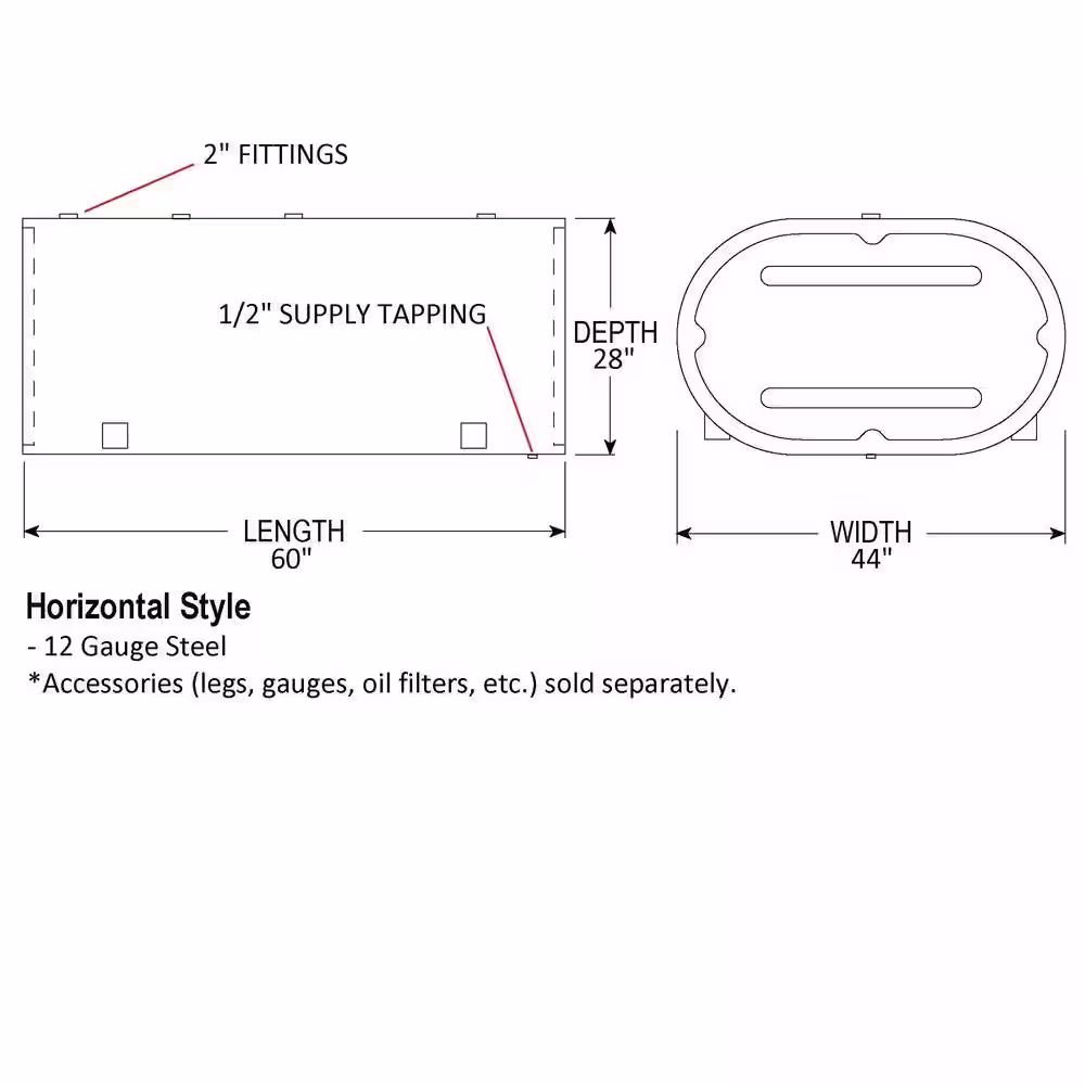 None Horizontal 275 Gal. Black Oil Tank