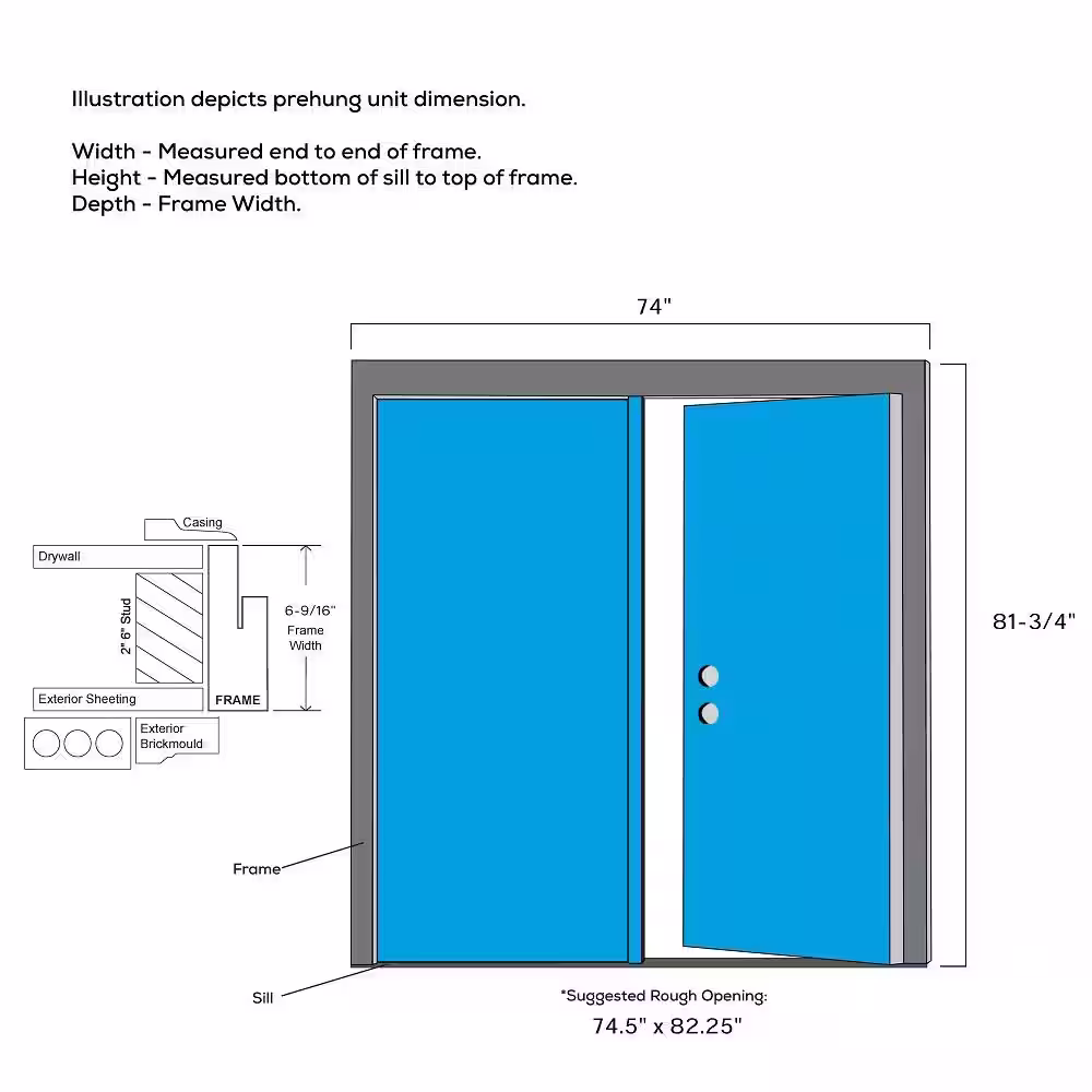 MMI Door Rain Glass 72 in. x 80 in. Right-Hand Inswing Black Fiberglass Prehung Front Door on 6-9/16 in. Frame