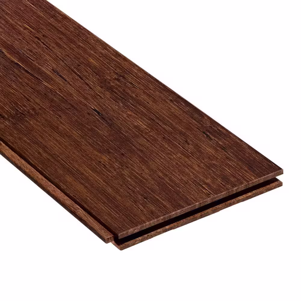 HOMELEGEND Strand Woven Sapelli 9/16 in. Thick x 4-3/4 in. Wide x 36 in. Length Solid T&G Bamboo Flooring (19 sqft / case)