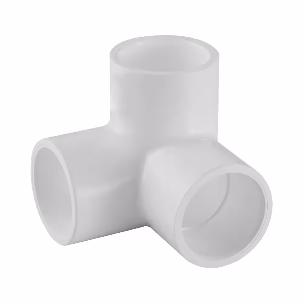 VPC 1/2 in. PVC Schedule 40 Side Outlet 90-Degree Hub x Hub x Hub Elbow Fitting