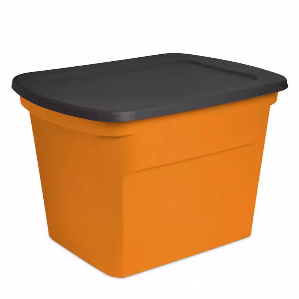 Sterilite 18 gal. Orange Plastic Storage Container Bin Tote with Lid (24-Pack)