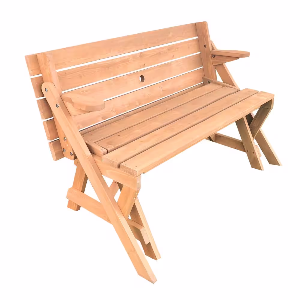 None 54.25 in. L x 58 in. W x 30 in. H 2 in 1 Picnic Table/Bench