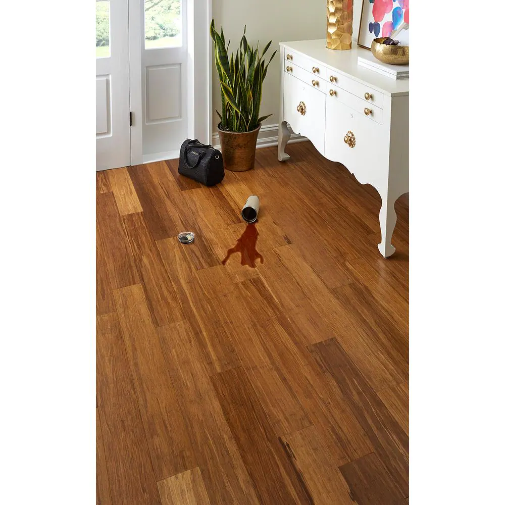 OptiWood Honeystone 1/4 in. T x 5.1 in. W Hand Scraped Engineered Bamboo Flooring (11.6 sqft/case)