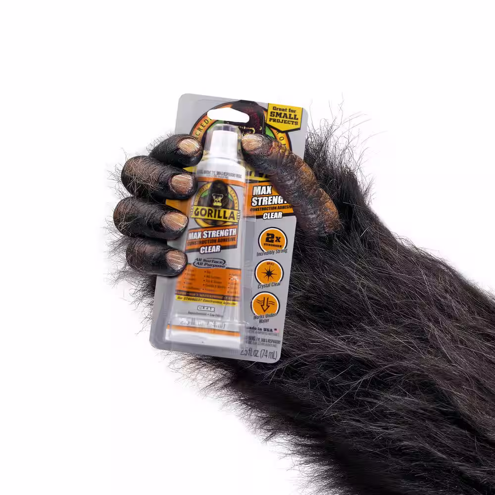 Gorilla 2.5 oz. Clear Maximum Strength Construction Adhesive (5-Pack)
