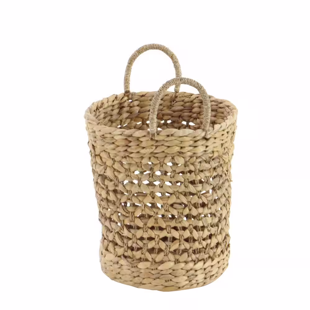 Litton Lane Brown Sea Grass Natural Storage Basket 21 in., 18 in., and 16 in. (Set of 3)