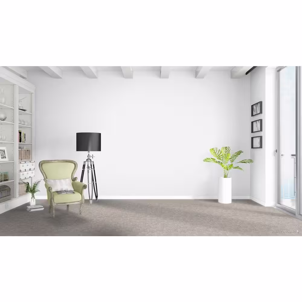 Home Decorators Collection Whispers  - Low Key - Gray 38 oz. SD Polyester Texture Installed Carpet