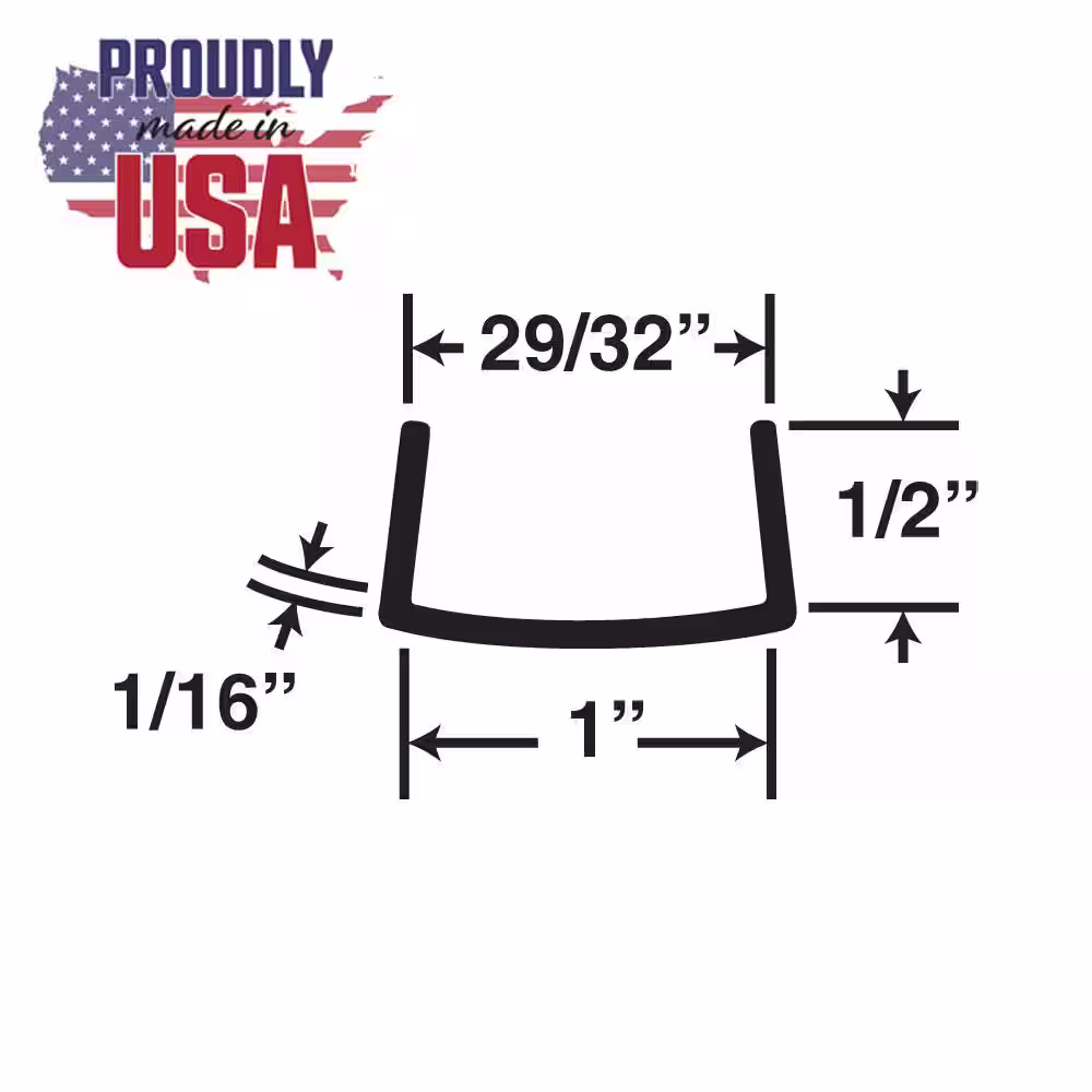 None 1/2 in. D x 1 in. W x 72 in. L Clear Styrene Plastic U-Channel Moulding Fits 1 in. Board, (10-Pack)