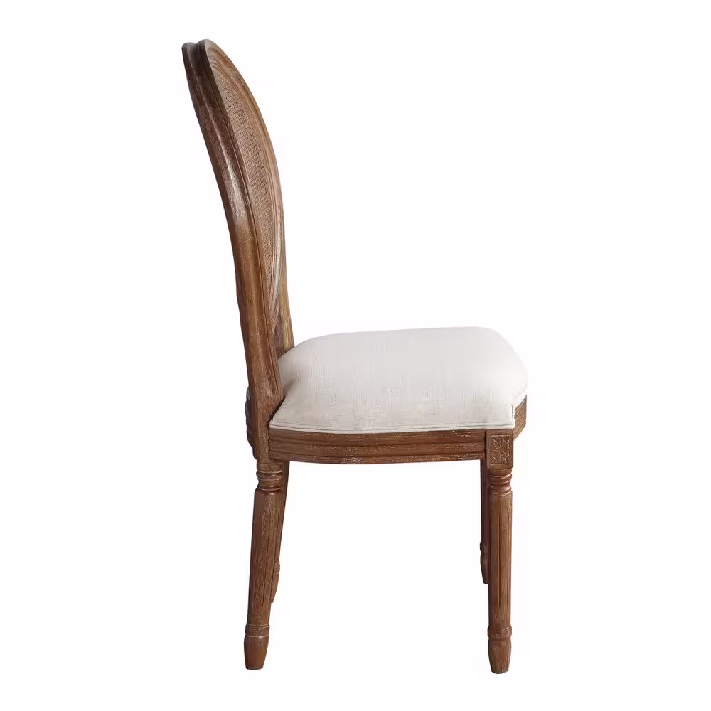 OSP Home Furnishings Stella Oval Linen Fabric Back Chair