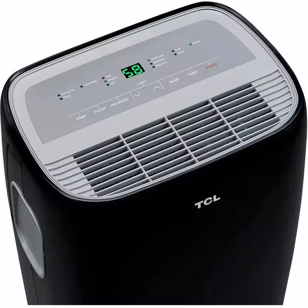 TCL Smart 50-Pint Smart Dehumidifier with Voice Control for Home, Black (2-Pack)