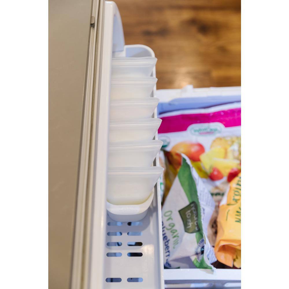 None 6 oz. Reusable Silicone Breast Milk Zippered Storage Container, Frost and Freeze Tray