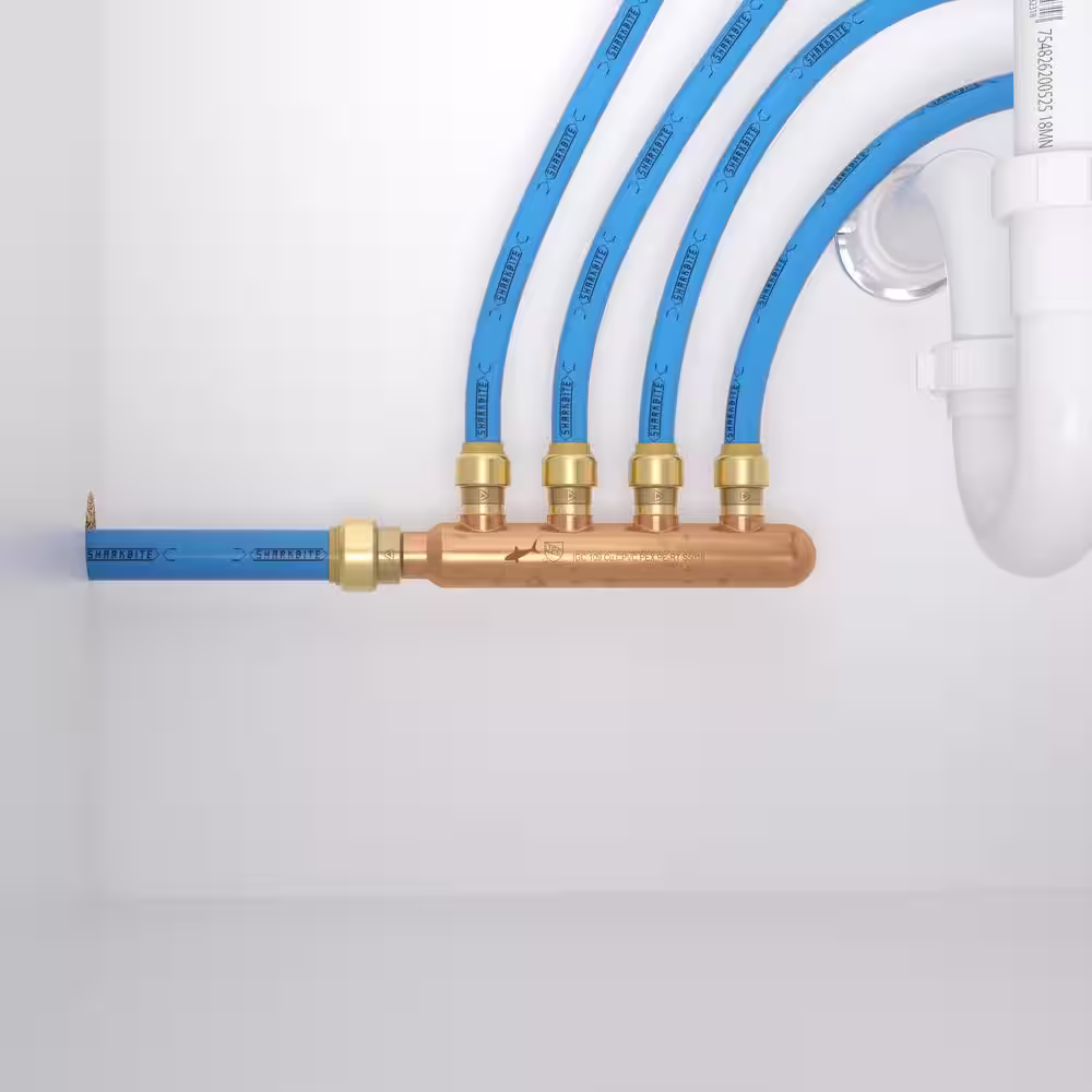 SharkBite 3/4 in. x 1/2 in. Push-to-Connect Copper 4-Port Closed Manifold Fitting